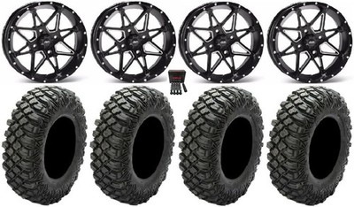 ITP Tornado 14'' Wheels Black 32'' Crawler XG Tires Can-Am Defender