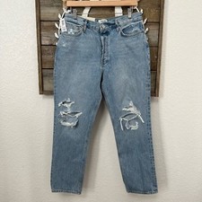Agolde Fen High Rise Relaxed Taper distressed cotton jeans 31 NWT