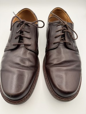 Ecco Men's Brown Leather Plain Toe Derby Oxford Dress Shoe EU45 US11-11.5 X wide