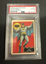1966 THE BATMAN A & BC BATMAN (BLACK BAT ON FRONT) FAN CLUB BACK CARD