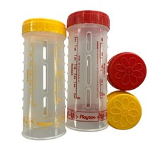 Vintage Playtex Drop In Original Nurser Bottle Holders 8oz Yellow  Red Set of 2