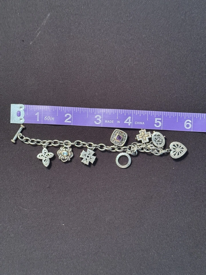 Brazalete vintage de oro de 14 quilates con piedras preciosas de plata 925 línea de palanca Rolo con cabujones Foto 4 de 4