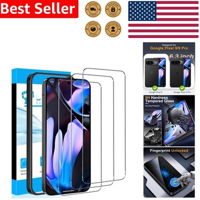 Google Pixel 9 Pro 10 Pro Tempered Glass Screen Protector 3-Pack Case Friendly