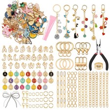 413PCS Charms Lip Gloss Keychain Making Kit DIY Keychains Including Key Chain...