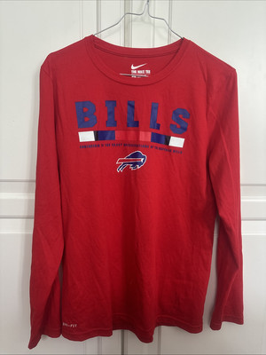 Nike Youth Buffalo Bills Top, Dri Fit, Size L Athletic Cut, Runs Big, Excellent 
