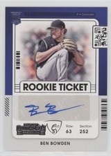 2021 Panini Contenders Rookie Ticket 2 Ben Bowden #157 Auto 1h6a