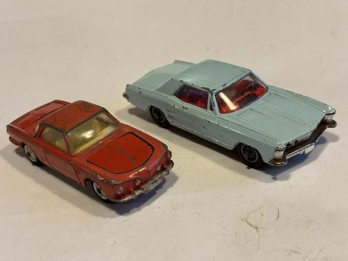Vintage Diecast Corgi Toys #245 Buick Riviera & #239 VW 1500 Karmann Ghia VGC