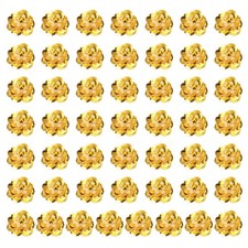 100 Pcs Sequin Bead Flowers Patches, 0.8"/2cm Flowers Applique, Yellow