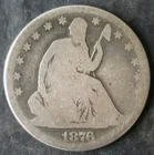 1876 50c Seated Liberty Silver Half Dollar