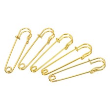 20Pcs Safety Pins 2.76 Inch Large Metal Sewing Pins Gold Tone