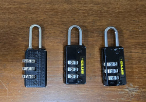 Lot of 3 -- Combination Travel Locks – 2 Club & Prestolock