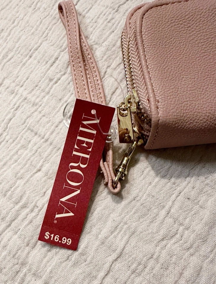 Cartera con cremallera Merona rosa rubor marca Target circa 2018-2020, bolso de mano rosa Foto 2 de 4