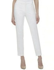 Tommy Hilfiger Women's 2 Radcliffe Ankle Pants White Classy Luxury Minimalist