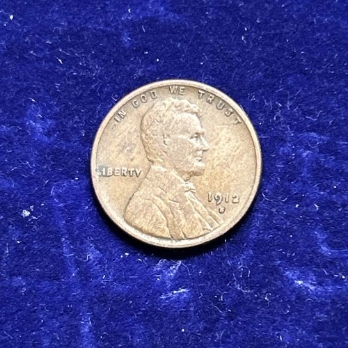 1912 S Lincoln Cent Penny - Fine Condition - ZM