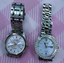 Two?SEIKO?Seiko SEIKO Watchs Solar Date Calendar with Rhinestones And  Two Tones