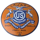 New ListingVintage Ajax Ammunition Sign - Firearm Shotguns Porcelain Gas Ammunition Sign