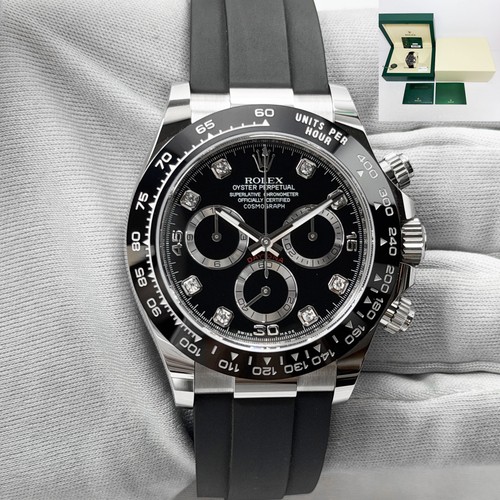 2021 Rolex Daytona 116519LN 40MM Black Diamond Dial 18K White Gold Box Paper