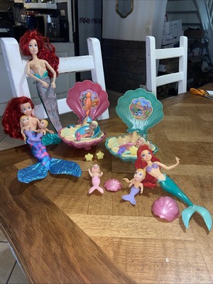 Konvolut Vintage Disney's The Little Mermaid ARIEL Puppe Tyco 1991 Spielzeug und seine Zwillinge