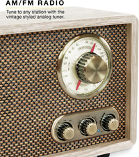 Willow Retro Wood Bluetooth Radio with Built-In Speakers: Elegant Vintage...