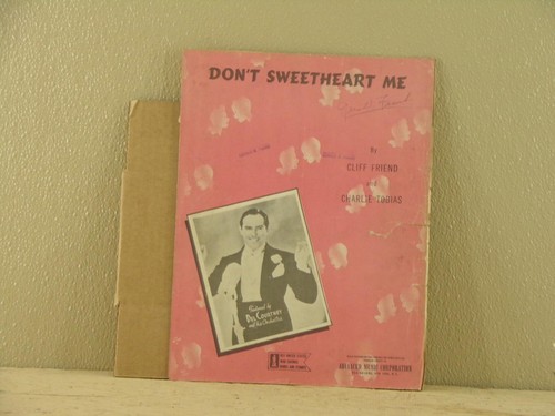 Vintage Sheet Music DON'T SWEETHEART ME (1943) Del Courtney READ