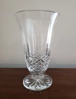WATEFORD VINTAGE LISMORE 10 INCH FOOTED FLUTED LEAD CRYSTAL VASE/ ORIGINAL OWNER