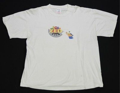 Rare VTG SCREEN STARS Zed Gum Skater Graphic T Shirt 90s Candy Promo White SZ XL