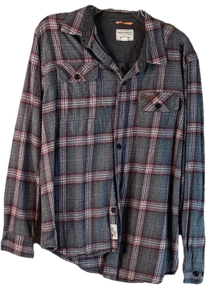 Field & Stream Mens XL Gray Red White Plaid Shirt Flannel Cotton
Opens in a new window or tab