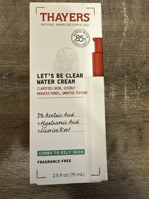 Thayers Let's Be Clear Water Cream & Azelaic Hyaluronic Licorice 2.5 fl oz