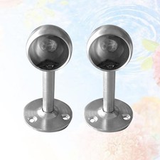  2 Set Oval Rod End Supports Stainless Steel Closet Pole Socket Rob