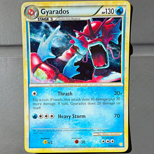 Gyarados 123/123 HeartGold & SoulSilver English Holo Rare 2010 HP130 Stage 1