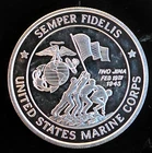 Desert Storm US Marines Navy Semper Fidelis Iwo Jima-0.999 Silver 1 Oz Art Coin