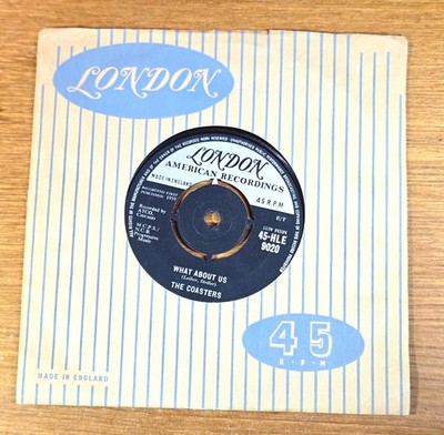 THE COASTERS ''What About Us / Run Red Run'' UK 7'' EX 1959 R&B 45 Rock 'n' Roll