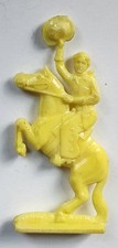 1949 Premium Cracker Jack Prize Toy Cowboy on Rearing Horse Waving Hat NOSCO
