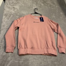 Champion Sweatshirt Womens Medium Pink Crewneck Pullover Embroidered Script