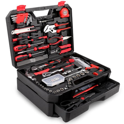 #ad KingTool 325 Piece Home Repair Tool Kit General Home Auto Red Black $127.69