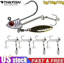 5PCS Swimbait Hooks with Blade Fishing Lures Jig Heads Weighted Hooks for Bass
