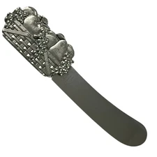 Vintage Stainless Steel Fruit Basket Pewter Handle Cheese/Butter Spreader Knife