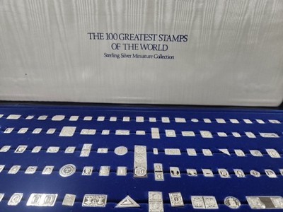 コレクション THE 100 GREATEST STAMPS OF THE WORLD Franklin Mint Silver 100 Greatest Stamps of the World Complete Set