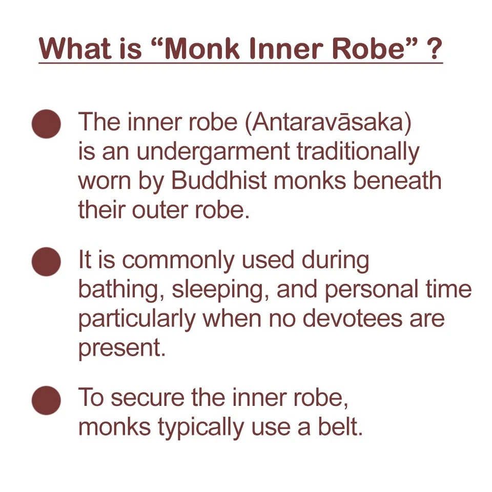 Theravada Monje Budista Túnica Interior Meditación Disfraz Antaravāsa Ropa Religiosa Foto 4 de 4