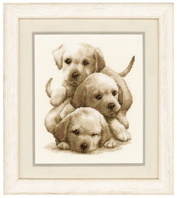 New Vervaco Cross Stitch Kit 0148781 LABRADOR PUPPIES