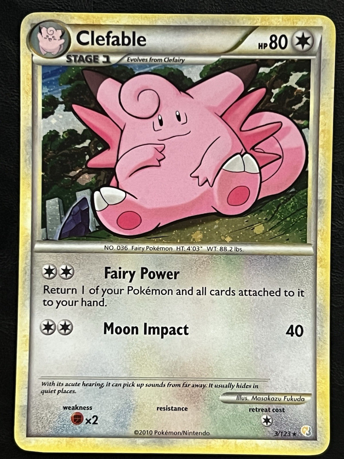 Pokemon Clefable Holo - HeartGold & SoulSilver - 3/123 LP