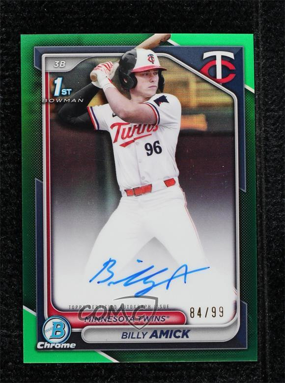 2024 Bowman Draft Chrome Prospect Green Refractor /99 Billy Amick #CPA-BA Auto
