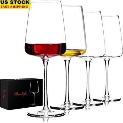 Handcrafted Leadless Crystal Wine Glass Set 4Pcs Perfect Gift Wine Enthusiasts