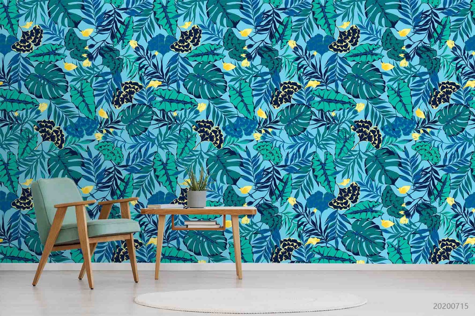 3D Leaves Plantation Pattern Wall Murals Wallpaper Murals Wall Sticker