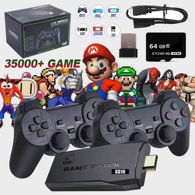 35000+ Retro Videospielkonsole 4K HD TV Spiel Stick w/2xWireless Controller Gift