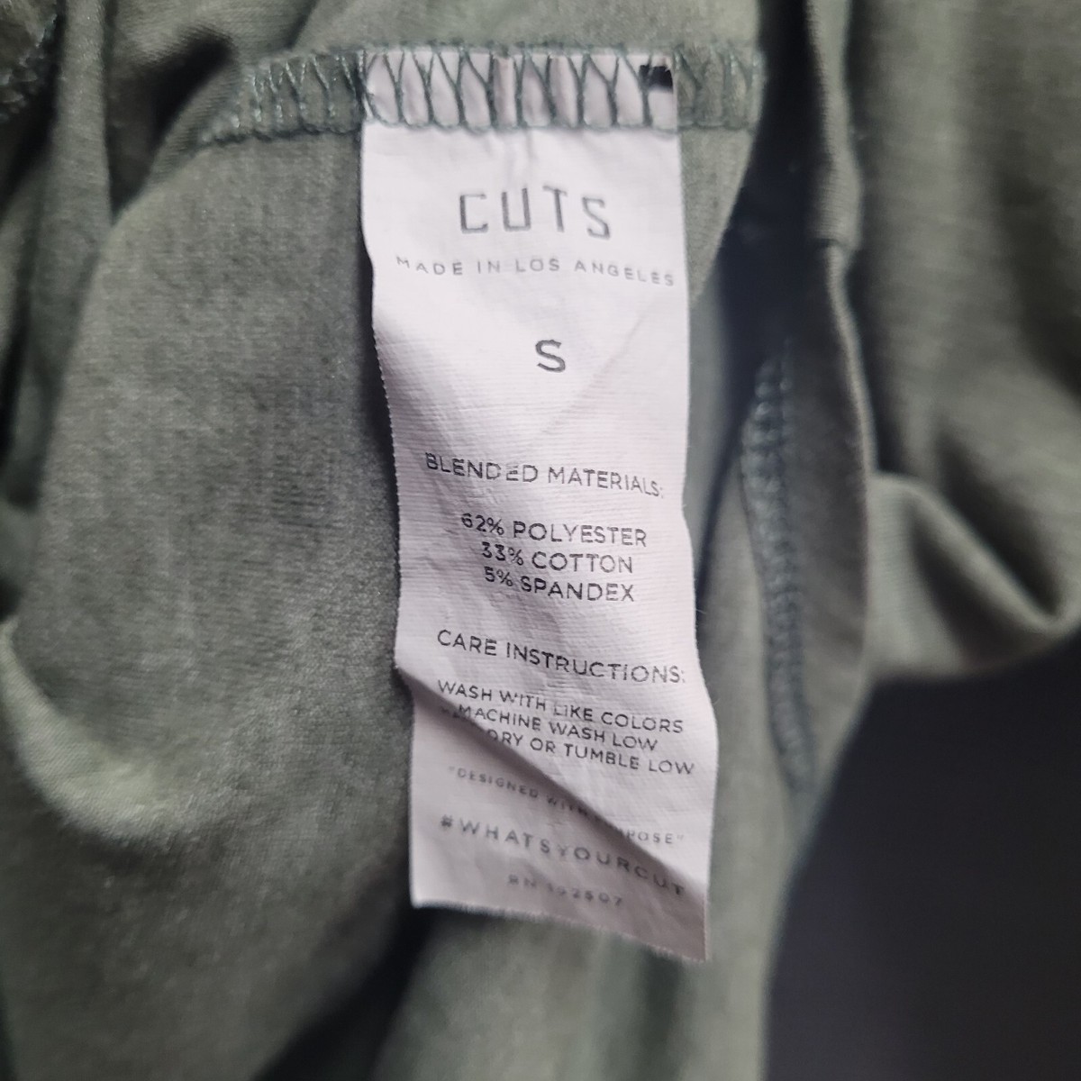 Cuts Clothing Elongated Henley Shirt Men's Small Long Sleeve Green
