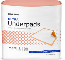 Underpads Disposable Bed Pads 36" X 36" 50 Count , Heavy Absorbency, Ultra Inco