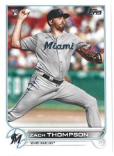 2022 Topps Baseball Rookie Card RC Zach Thompson #227 Miami Marlins - MLB. rookie card picture