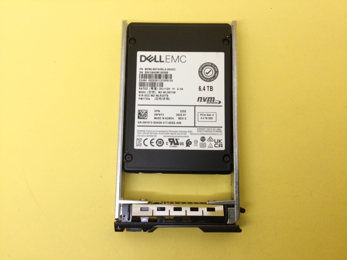 9F6Y3 Dell 6.4TB PCIe Gen4 NVMe Mix Use 2.5