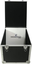 USED Black Aluminum 12" LP Vinyl Record Storage Box Holds 125 Records  2213